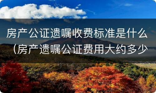房产公证遗嘱收费标准是什么（房产遗嘱公证费用大约多少）