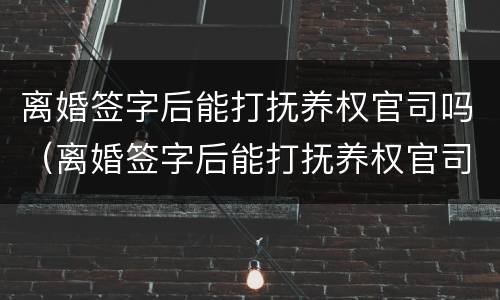 离婚签字后能打抚养权官司吗（离婚签字后能打抚养权官司吗怎么打）