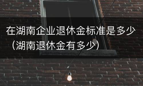 在湖南企业退休金标准是多少（湖南退休金有多少）