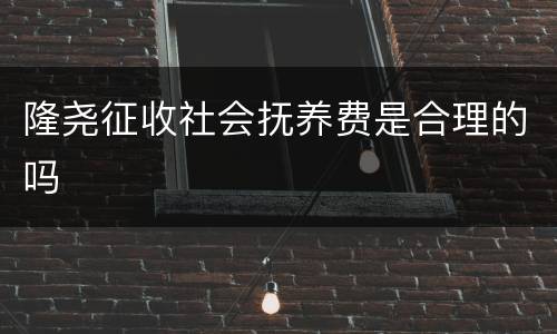 隆尧征收社会抚养费是合理的吗