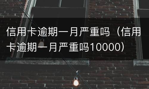 信用卡逾期一月严重吗（信用卡逾期一月严重吗10000）