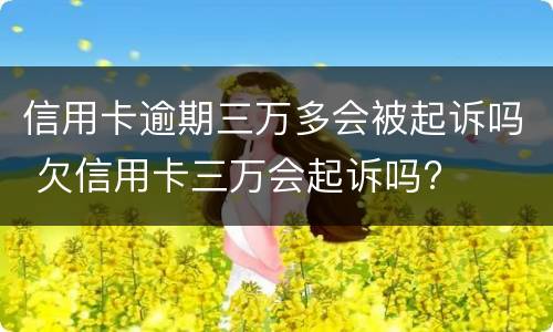 信用卡逾期三万多会被起诉吗 欠信用卡三万会起诉吗?
