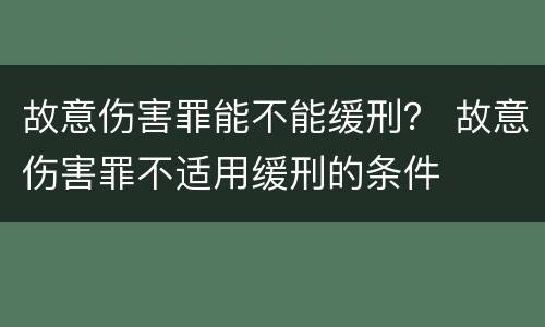 故意伤害罪能不能缓刑？ 故意伤害罪不适用缓刑的条件