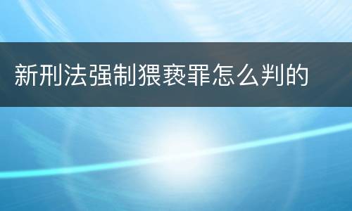 新刑法强制猥亵罪怎么判的