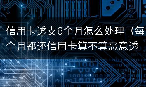 信用卡透支6个月怎么处理（每个月都还信用卡算不算恶意透支）