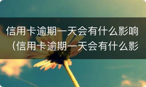 信用卡逾期一天会有什么影响（信用卡逾期一天会有什么影响吗）