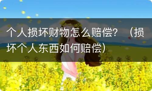 个人损坏财物怎么赔偿？（损坏个人东西如何赔偿）