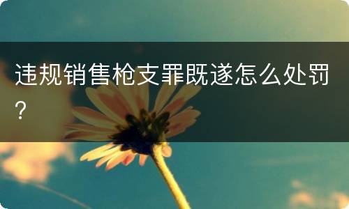 违规销售枪支罪既遂怎么处罚?