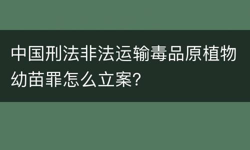 中国刑法非法运输毒品原植物幼苗罪怎么立案？
