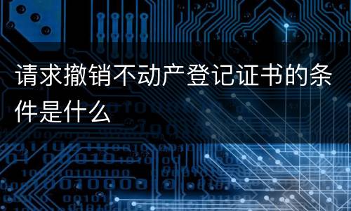 请求撤销不动产登记证书的条件是什么