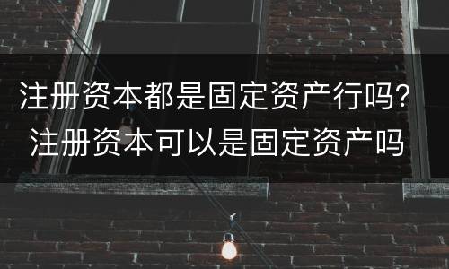 注册资本都是固定资产行吗？ 注册资本可以是固定资产吗