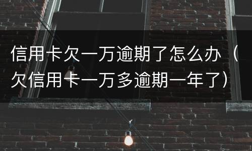 信用卡欠一万逾期了怎么办（欠信用卡一万多逾期一年了）