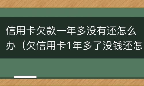 信用卡欠款一年多没有还怎么办（欠信用卡1年多了没钱还怎么办）