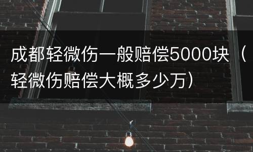 成都轻微伤一般赔偿5000块（轻微伤赔偿大概多少万）