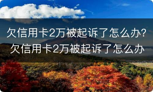 欠信用卡2万被起诉了怎么办？ 欠信用卡2万被起诉了怎么办理
