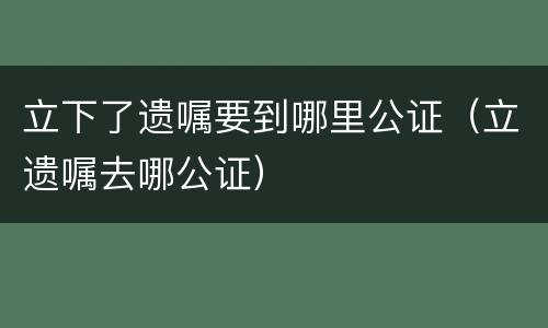 立下了遗嘱要到哪里公证（立遗嘱去哪公证）