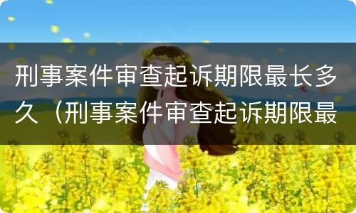 刑事案件审查起诉期限最长多久（刑事案件审查起诉期限最长多久执行）