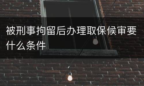 被刑事拘留后办理取保候审要什么条件