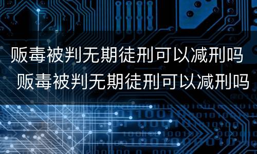 贩毒被判无期徒刑可以减刑吗 贩毒被判无期徒刑可以减刑吗?
