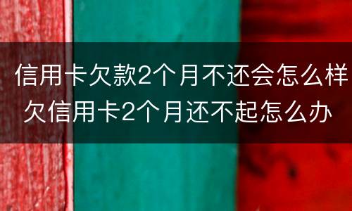 信用卡欠款2个月不还会怎么样 欠信用卡2个月还不起怎么办