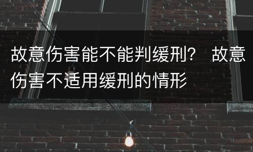 故意伤害能不能判缓刑？ 故意伤害不适用缓刑的情形