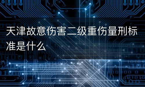 天津故意伤害二级重伤量刑标准是什么