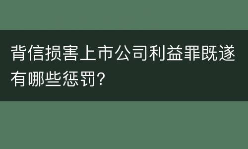 背信损害上市公司利益罪既遂有哪些惩罚？
