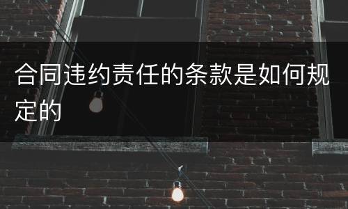 合同违约责任的条款是如何规定的