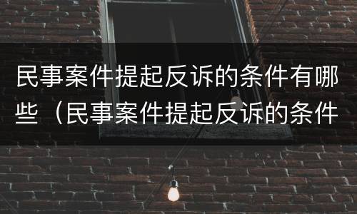 民事案件提起反诉的条件有哪些（民事案件提起反诉的条件有哪些要求）