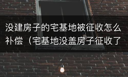 没建房子的宅基地被征收怎么补偿（宅基地没盖房子征收了,但是村里和政府都不给予补偿）