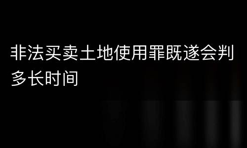非法买卖土地使用罪既遂会判多长时间