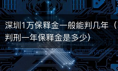 深圳1万保释金一般能判几年（判刑一年保释金是多少）