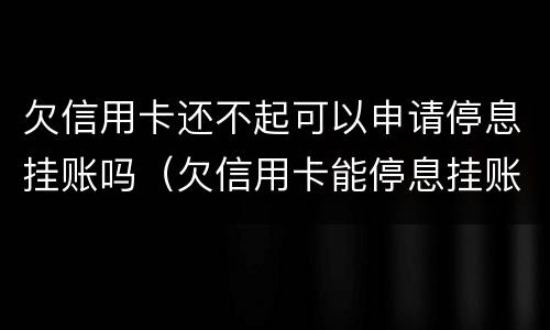 欠信用卡还不起可以申请停息挂账吗（欠信用卡能停息挂账吗）