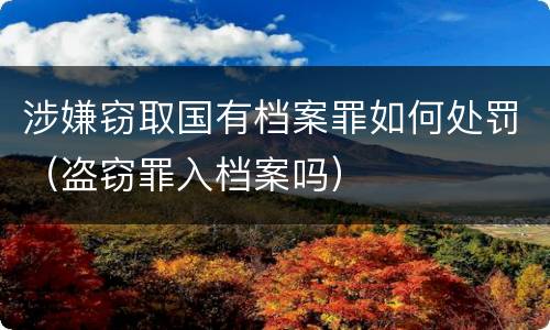 涉嫌窃取国有档案罪如何处罚（盗窃罪入档案吗）