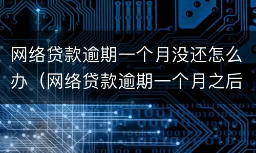 网络贷款逾期一个月没还怎么办（网络贷款逾期一个月之后还会怎么样）