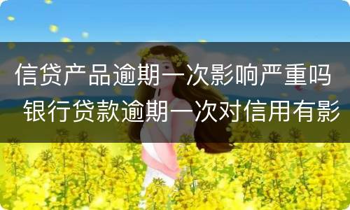 信贷产品逾期一次影响严重吗 银行贷款逾期一次对信用有影响吗