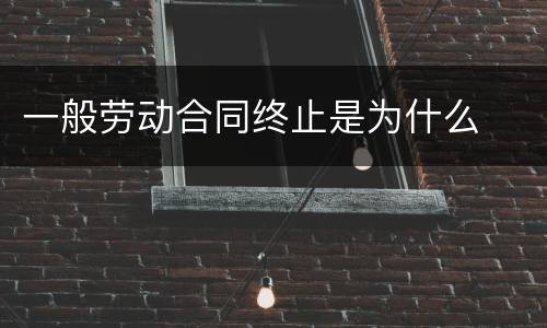 一般劳动合同终止是为什么