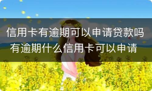 信用卡有逾期可以申请贷款吗 有逾期什么信用卡可以申请