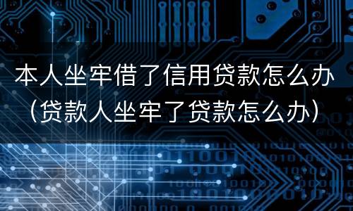 本人坐牢借了信用贷款怎么办（贷款人坐牢了贷款怎么办）