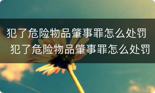 犯了危险物品肇事罪怎么处罚 犯了危险物品肇事罪怎么处罚的