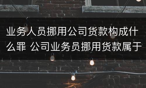 业务人员挪用公司货款构成什么罪 公司业务员挪用货款属于诈骗罪吗
