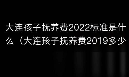 大连孩子抚养费2022标准是什么（大连孩子抚养费2019多少）