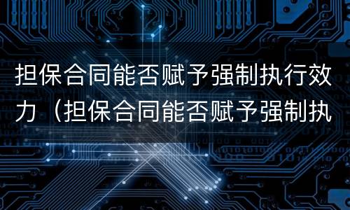 担保合同能否赋予强制执行效力（担保合同能否赋予强制执行效力）