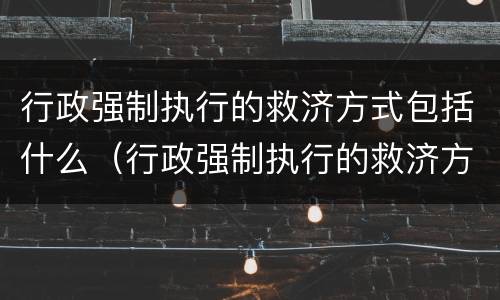 行政强制执行的救济方式包括什么（行政强制执行的救济方式包括什么）