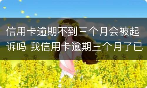 信用卡逾期不到三个月会被起诉吗 我信用卡逾期三个月了已经被起诉了怎么办