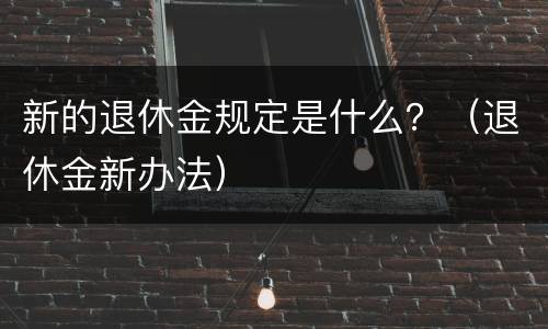 新的退休金规定是什么？（退休金新办法）