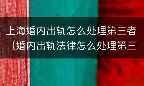 上海婚内出轨怎么处理第三者（婚内出轨法律怎么处理第三者）