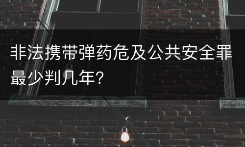 非法携带弹药危及公共安全罪最少判几年？