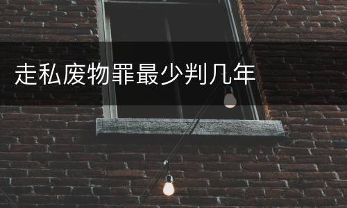 走私废物罪最少判几年