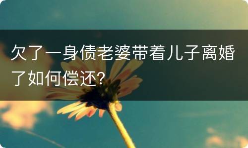 欠了一身债老婆带着儿子离婚了如何偿还？